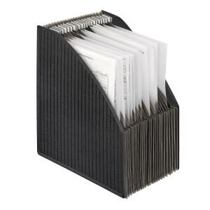 Veloflex Stehsammler schwarz m 23 Fächern PP 2,0 mm gestreiftes Design