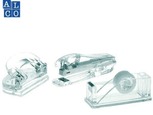 Alco Büor-Set Acryl, Klebebandabroller 4458, Locher 4460, Heftgerät