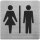 Alco Piktogramm Edelstahl WC Damen und Herren 90x90mm silber