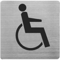 Alco Piktogramm Edelstahl WC Behinderte 90x90mm silber