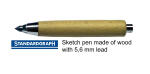 Standardgraph Skizzierstift aus Holz für 56 mm Minen...