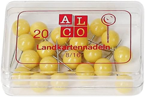 Alco Landkartennadel 16mm Ø5mm ocker 100 Stück