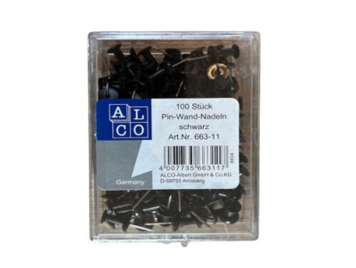 Alco Pinnwandnadel Kunststoff schwarz 12mm 100 ST