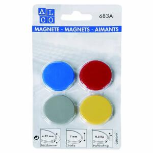 Alco Haftmagnet 7mm Ø 32mm sortiert 4 Stück