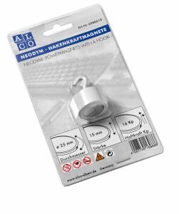 Alco Hakenmagnet Neodym Ø 25mm weiß