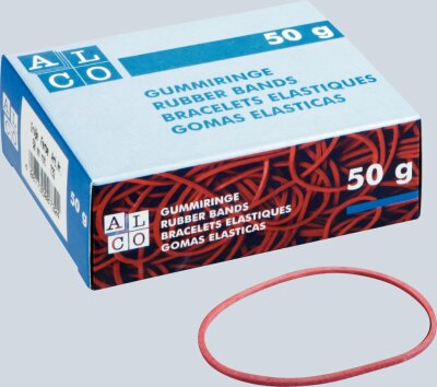 Alco Gummiband Naturkautschuk 6x200mm rot 50g