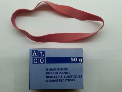 Alco Gummiband Naturkautschuk 17x200mm rot 50g
