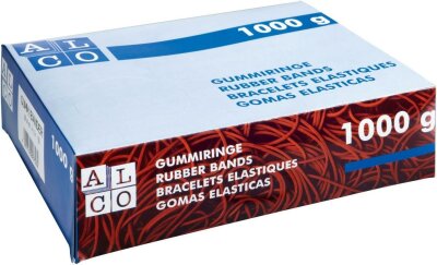 Alco Gummiband Naturkautschuk 17x200mm rot 1000g