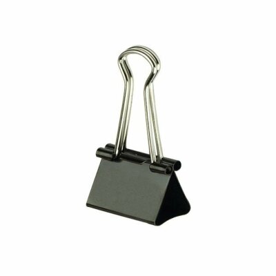 Alco Foldbackklammer Metall vernickelt 19mm schwarz 12 Stück