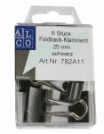 Alco Foldbackklammer Metall vernickelt 25mm schwarz 6...