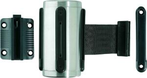 Alco Gurt-Wandkassette Innenbereich 50 mm 3 m Edelstahl mit schwarzem Gurt