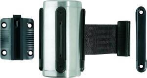 Gurt-Wandkassette Innenbereich 50 mm 3 m Edelstahl mit schwarzem Gurt