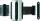 Gurt-Wandkassette Innenbereich 50 mm 3 m Edelstahl mit schwarzem Gurt