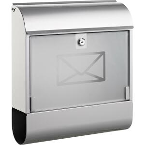 Alco Briefkasten Metall lackiert 410x115x360mm silber