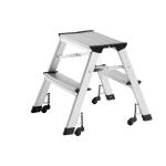 Alco Trittleiter mit Rollen Aluminium 2-stufig 43cm silber
