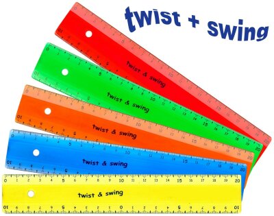 Standardgraph Twist & Swing Lineal 20 cm in fünf Farben sortiert 1 Stück