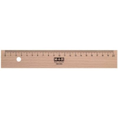 STG Lineal - Holz 20 cm Skala , mit Metallkante