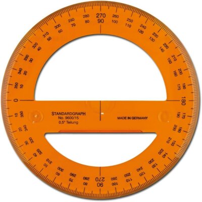 Standardgraph Vollkreis-Winkelmesser 15 cm 1 Stück