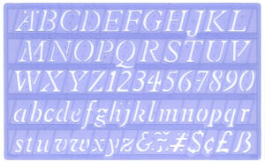 Standardgraph Schablone Schrift Italic 1 Stück