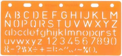 Standardgraph Schablone Standard-Schrift 50 mm Groß- und Kleinbuchstaben 4er Pack