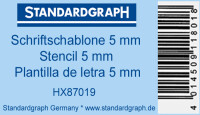 Standardgraph Schablone Standard-Schrift 5 mm Groß-...