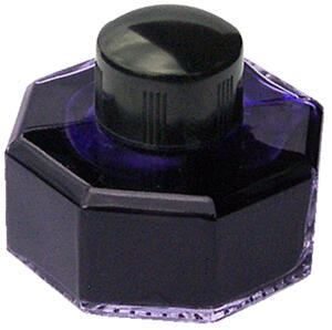 Standardgraph Tintenglas OTTAGONALE 60 ml achteckig mit Deckel aus Bakelit mit Tinte holunderblau 1 Stück