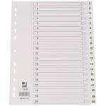 Q-Connect Zahlenregister - 1 - 20, PP, A4, 20 Blatt,...
