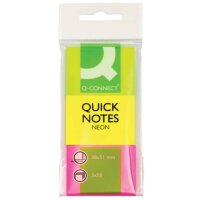Q-Connect Haftmarker Neon - 38 x 51 mm, 3x 50 Streifen