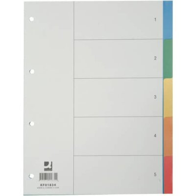 Register Plastik A4 5tlg bunt Q-CONNECT KF01834