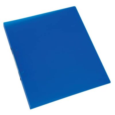 Q-Connect Ringbuch transparent - A4, 2-Ring, Ring-Ø 16 mm, blau-transparent