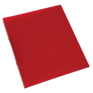Q-Connect Ringbuch transparent - A4, 2-Ring, Ring-Ø 16 mm, rot-transparent