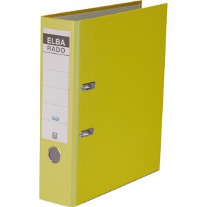 ELBA Ordner "rado brillant" A4, Papier, mit auswechselbarem Rückenschild, Rückenbreite 8 cm, gelb
