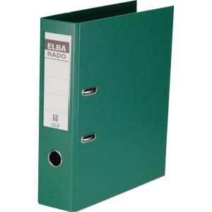 ELBA Ordner "rado plast" A4, PVC, mit auswechselbarem Rückenschild, Rückenbreite 8 cm, grün