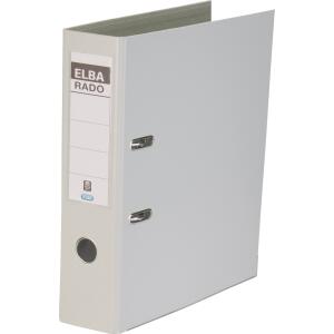 ELBA Ordner "rado plast" A4, PVC, mit auswechselbarem Rückenschild, Rückenbreite 8 cm, grau