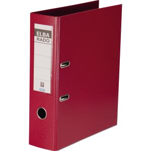 ELBA Ordner "rado plast" A4, PVC, mit auswechselbarem Rückenschild, Rückenbreite 8 cm, rot