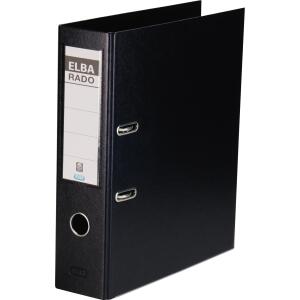 ELBA Ordner "rado plast" A4, PVC, mit auswechselbarem Rückenschild, Rückenbreite 8 cm, schwarz