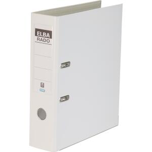 ELBA Ordner "rado plast" A4, PVC, mit auswechselbarem Rückenschild, Rückenbreite 8 cm, weiß