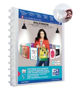 Ringbuch polyvision A4, PP, vario-zipp-Prinzip, 20 Huellen, transp.