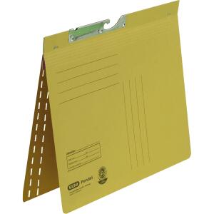 ELBA Pendelhefter A4, aus 250 g/m² Manilakarton (RC), für ca. 200 DIN A4-Blätter, mit kaufm. Heftung und Schlitzstanzung im Rückdeckel, gelb
