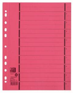 Oxford Trennblatt A4 mit Perforation, aus 250 g/m² Manilakarton (RC), rot