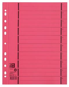 Trennblatt A4 mit Perforation, aus 250 g/m² Manilakarton (RC), rot