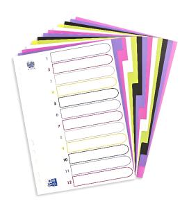 Register "myColour" A4, PP-Stärke 300 my, 12 Blatt, sortierte Packung