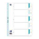 Register A4 0,15 mm PP-Folie, 1-5, 5 Blatt, weiß