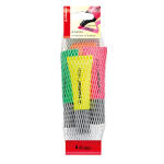 STABILO NEON 4er Netz gelb grün orange pink