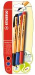 STABILO GREENpoint 3er Blister blau schwarz rot