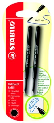 STABILO Ballpoint Refill 2er Blister schwarz