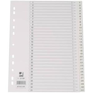Q-Connect Zahlenregister - 1 - 31, PP, A4, 31 Blatt, weiß