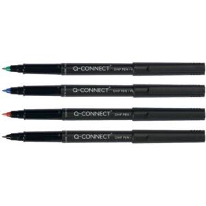 Q-Connect Faserschreiber - permanent, ca. 0,7 mm (F), 4er Pack