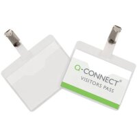 Q-Connect Namensschilder - mit Clip, oben offen, 90 x 60 mm