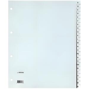 Register - A - Z, PP, ohne Index, A4 Überbreite, 24 Blatt, grau